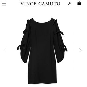 Vince Camuto Black Tie-Sleeve Sheath Dress